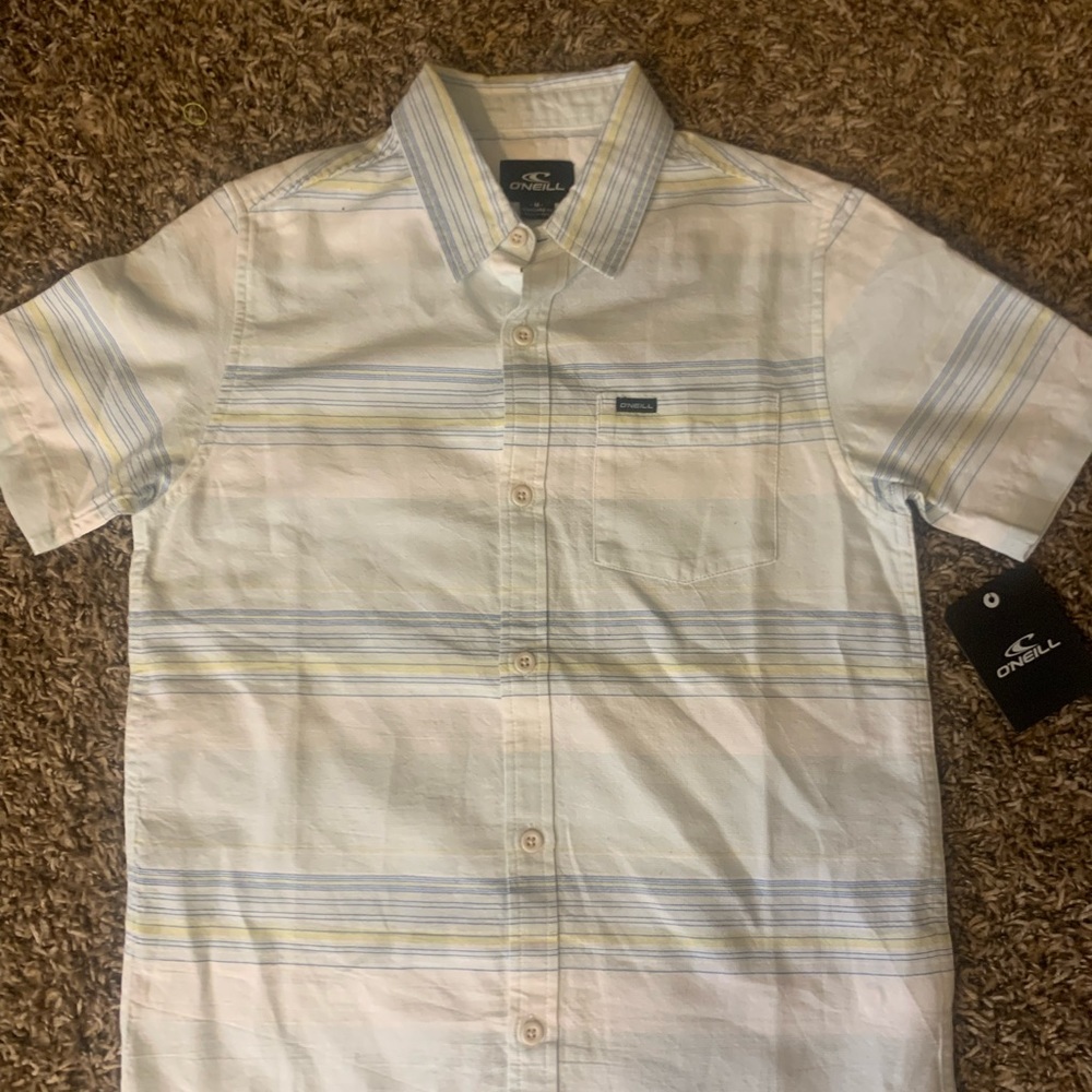 Button up striped Oniel shirt. New with tags.